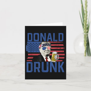 Tarjeta Donald Borracho 4 De Julio Bandera De Ee.Uu. Beber