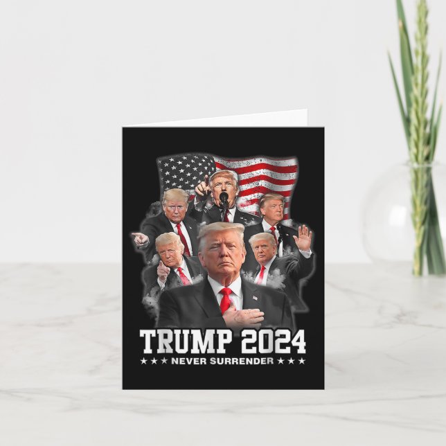 Tarjeta Donald J Trump 2024 nunca se rinde (Anverso)