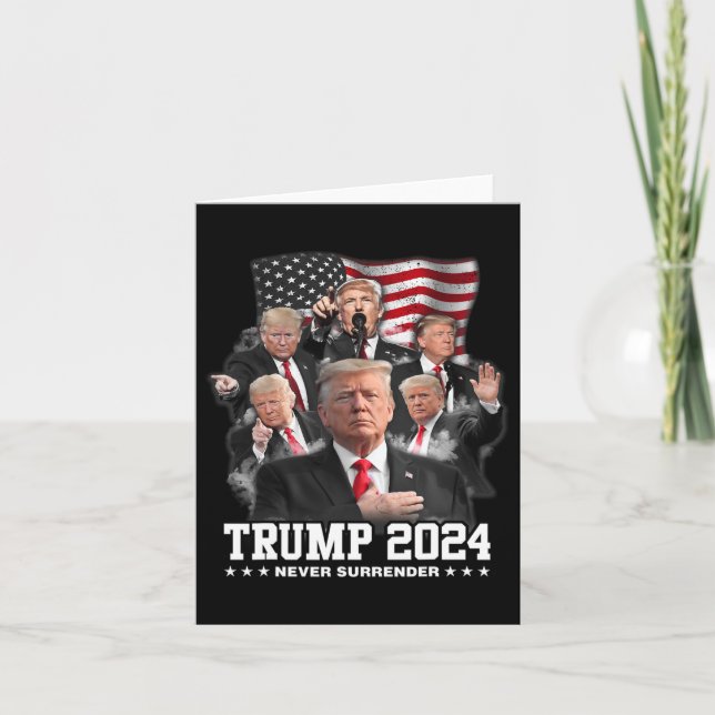 Tarjeta Donald J Trump 2024 nunca se rinde (Anverso)