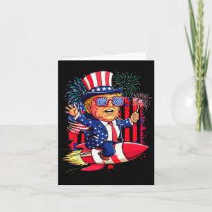 Tarjeta Donald Trump 2025 Feliz 4 de Julio Trump Americano