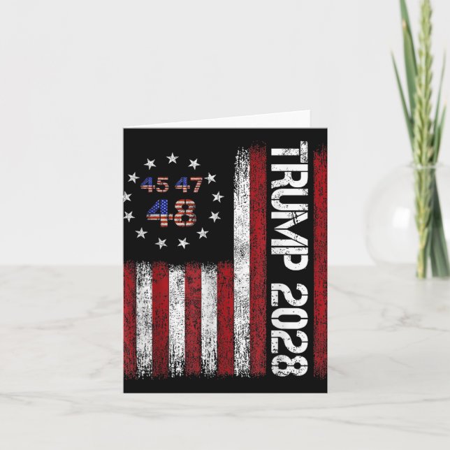 Tarjeta Donald Trump 2028 Trump 45 47 (Anverso)