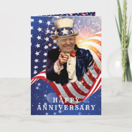 TARJETA DONALD TRUMP ANIVERSARIO DE BANDERA ESTADOUNIDENSE