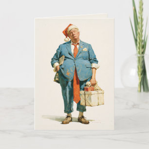 Tarjeta Donald Trump como Papá Noel – Sátira de Navidad