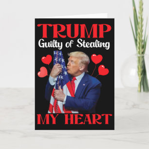 Tarjeta Donald Trump con bandera de EE. UU. Trump culpable