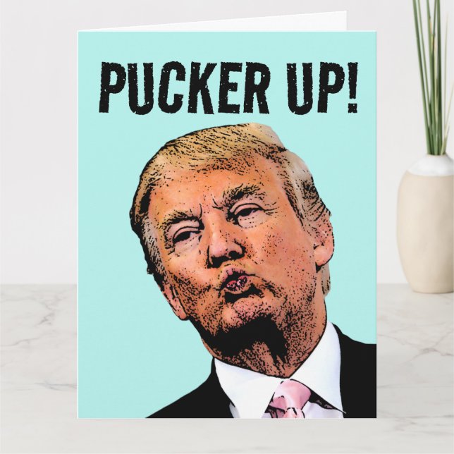 TARJETA DONALD TRUMP, DÍA DEL PADRE, BESÓ DIVERSIÓN (Anverso)