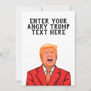 TARJETA DONALD TRUMP ENOJADO PERSONALIZADO