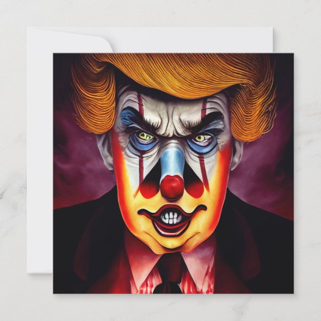 Tarjeta Donald Trump es un payaso malvado (Anverso)