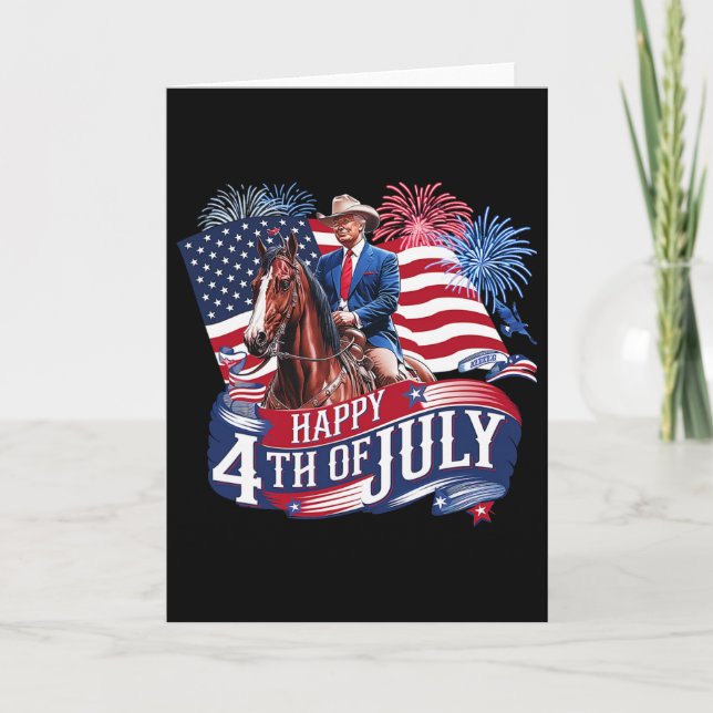 Tarjeta Donald Trump Feliz 4 de Julio para Patriotas Améri (Anverso)