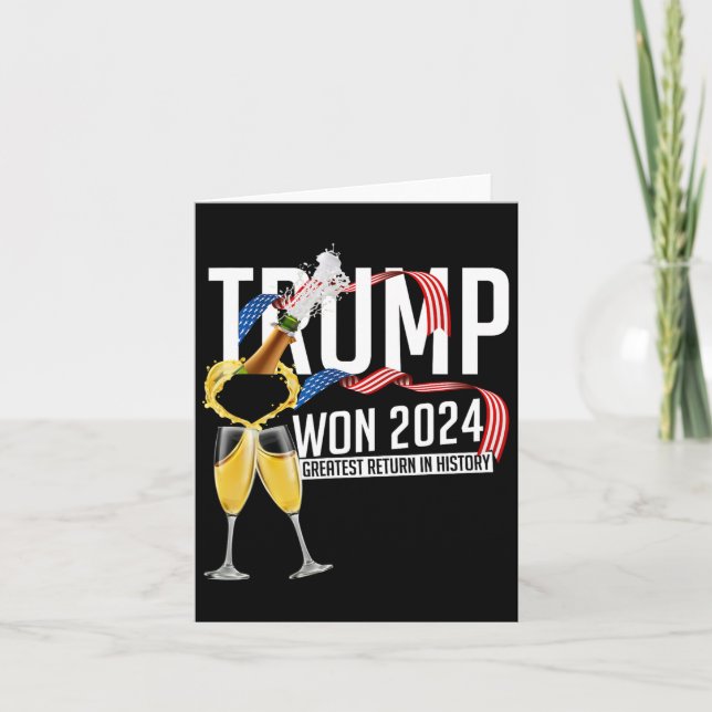 Tarjeta Donald Trump Ganó Inauguración de Elección 2024 Ho (Anverso)