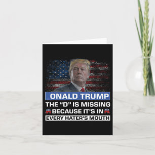 Tarjeta Donald Trump La D Está Ausente partidario de Trump
