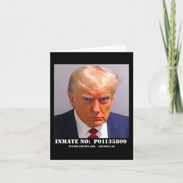 Tarjeta Donald Trump Mug Shot (Anverso)