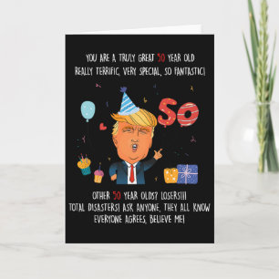 Tarjeta Donald Trump Presidente Divertido Cumpleaños 50 Tr