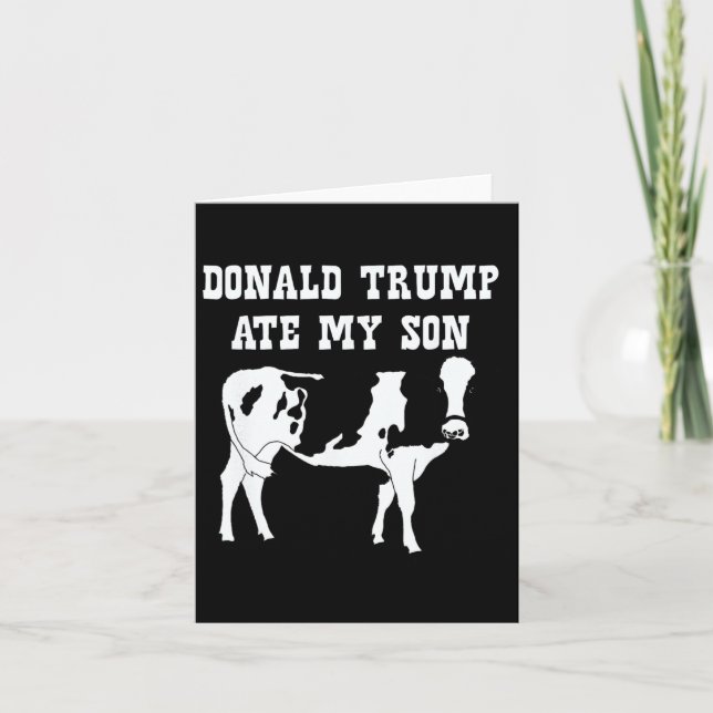 Tarjeta Donald Trump se comió a mi hijo (Anverso)