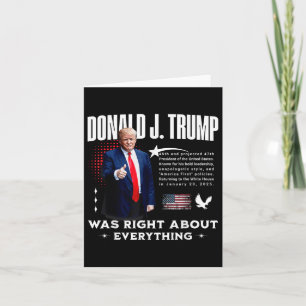 Tarjeta Donald Trump tenía razón acerca de todo - Trump 20