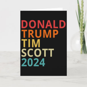 Tarjeta Donald Trump Tim Scott 2024 Presidente Republicano