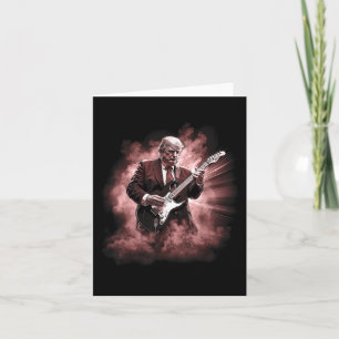 Tarjeta Donald Trump tocando guitarra eléctrica de rock