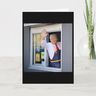 Tarjeta Donald Trump trabaja en la estación de freír y sos