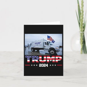 Tarjeta Donald Trump viaja en camión de basura - camión de
