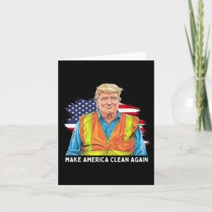 Tarjeta Donald Trump Viendo Empleado De Basura Hace Amer