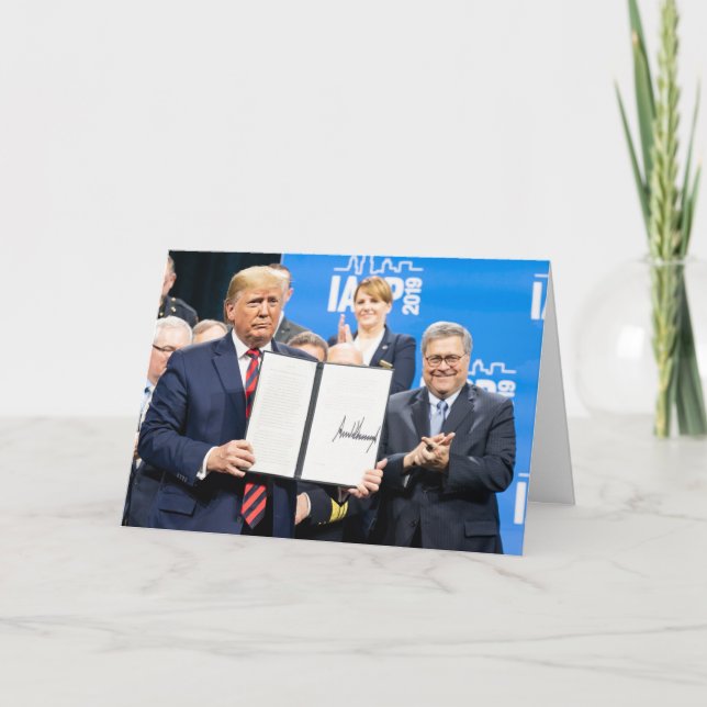 Tarjeta Donald Trump y William Barr (Anverso)