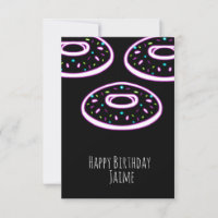 Donas con Sprinkles Fiesta de Cumpleaños Neon Negr