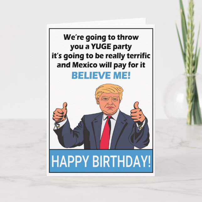 Tarjeta Donativo regalo de cumpleaños para Donald Trump (Anverso)