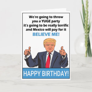 Tarjeta Donativo regalo de cumpleaños para Donald Trump