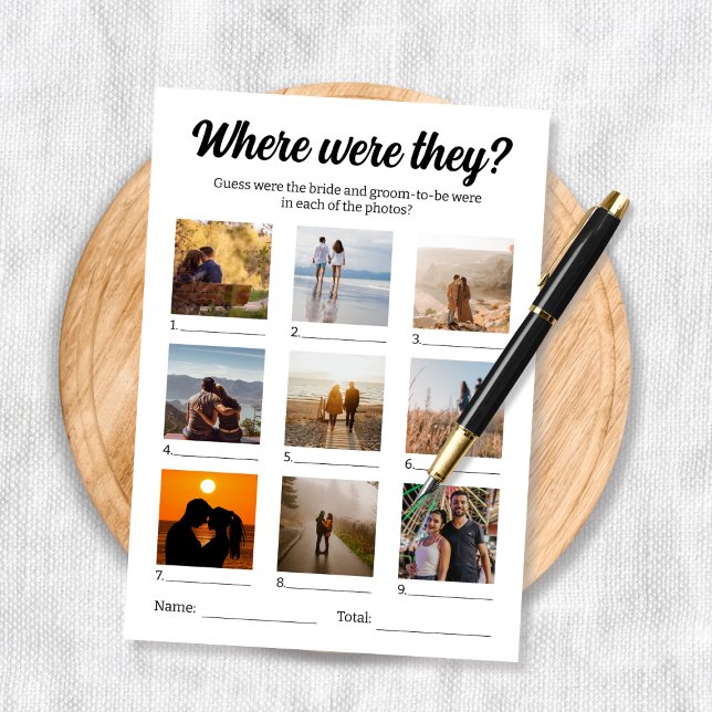 Tarjeta Dónde Estaban Los Juegos De La Foto (Where Were The Photo Guessing Game Card)