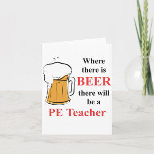 Tarjeta Donde hay cerveza - profesor de educación física