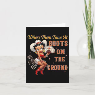 Tarjeta Donde Los Ventiladores De Boots En Cowgirl El Terr