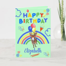 Tarjeta Donkey Birthday Card in Green
