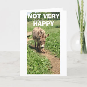 TARJETA DONKEY NO MUY FELIZ TRISTE/AZUL - ¡VIDA SIN TI!