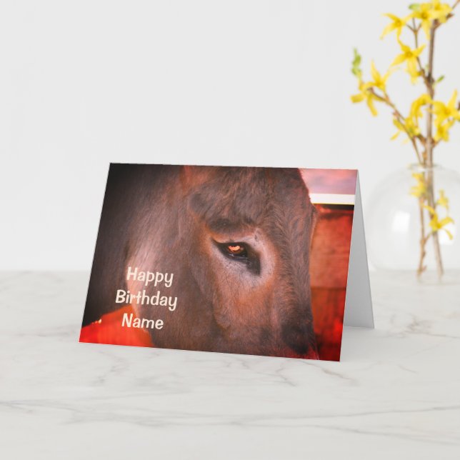 Tarjeta Donkey Thoughts Personalizado Animal Birday (flor amarilla)