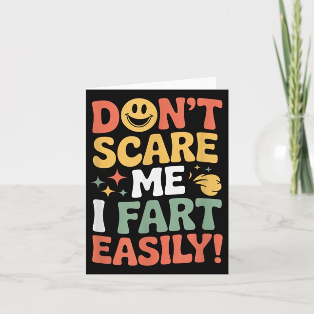 Tarjeta Don't E Me I Fart Easily Funny Cute Design Quote  (Anverso)