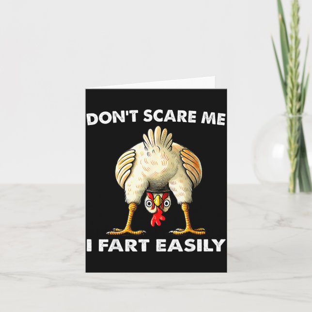 Tarjeta Don't E Me I Fart Easily Funny Sarcasm Humor Chick (Anverso)