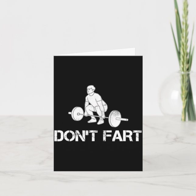 Tarjeta Dont Fart Funny Weight Lifting Gym Workout Fitnes  (Anverso)