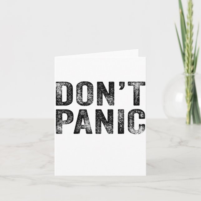 Tarjeta Don't Panic Vintage Distressed Sarcastic Funny Ret (Anverso)