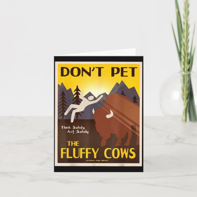 Tarjeta Don't Pet The Fluffy Cows  (Anverso)