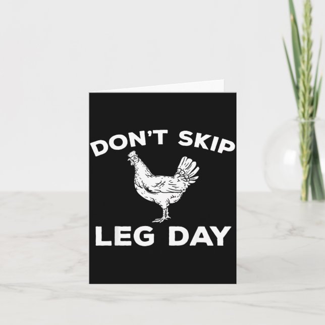 Tarjeta Dont Skip Leg Day Shirt Funny Gym Workout Fitness  (Anverso)