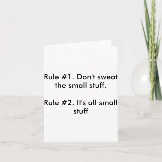 Tarjeta Dont Sweat The Small Stuff  (Anverso)