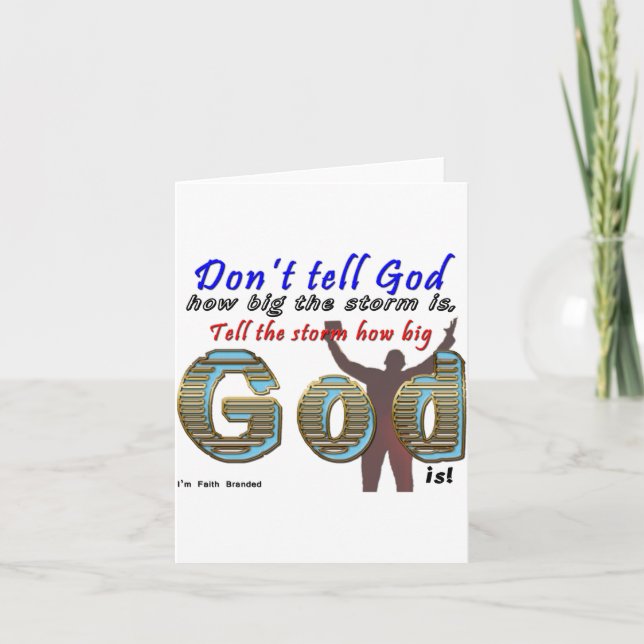 Tarjeta Dont Tell God How Big Your Is  (Anverso)