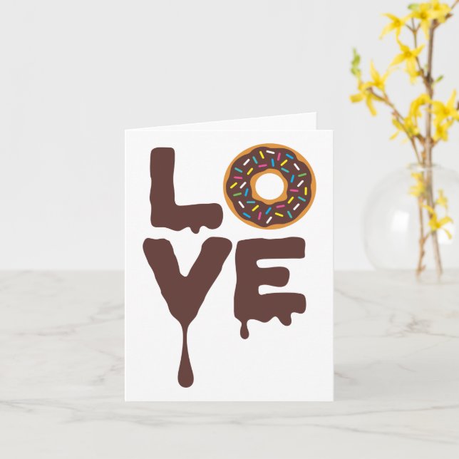 Tarjeta Donut de chocolate con amor a las salpicaduras (flor amarilla)