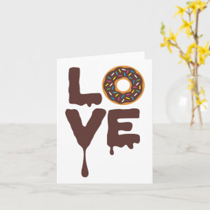 Tarjeta Donut de chocolate con amor a las salpicaduras