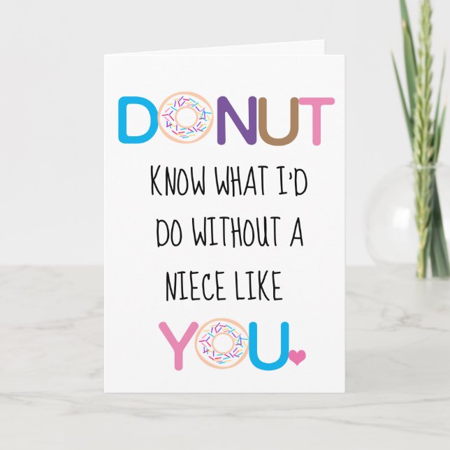 Tarjeta Donut Niece El día de San Valentín (Anverso)