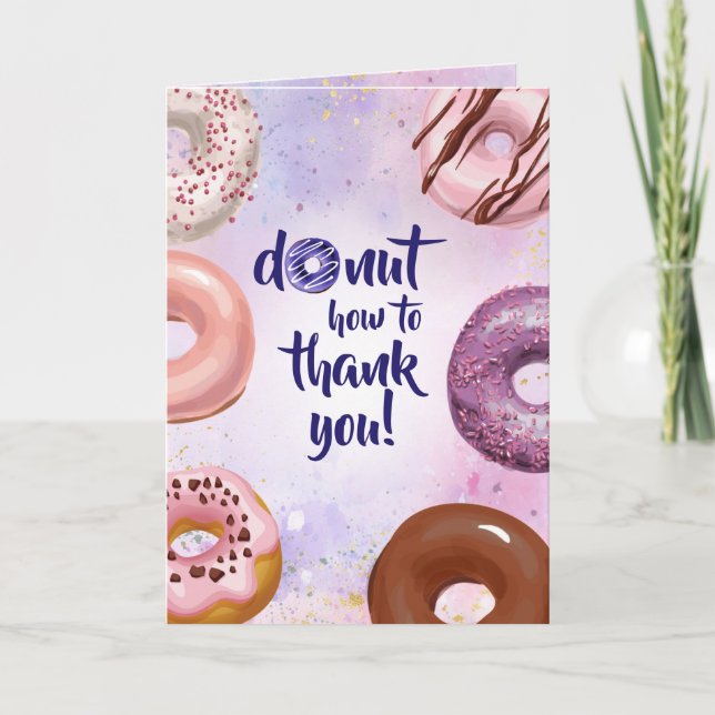 Tarjeta Donut Watercolor Gracias (Anverso)