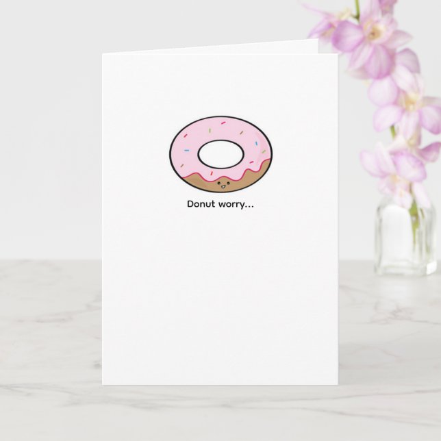 Tarjeta Donut Worry Greeting Card Kawaii Donut Illustratio (Orquídea)