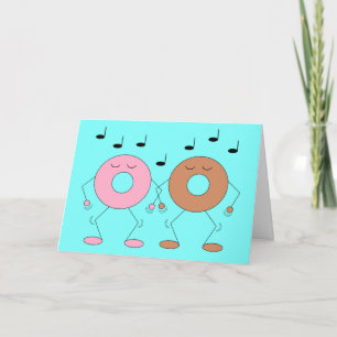 Tarjeta Donuts de baile Pastel Azul: en blanco