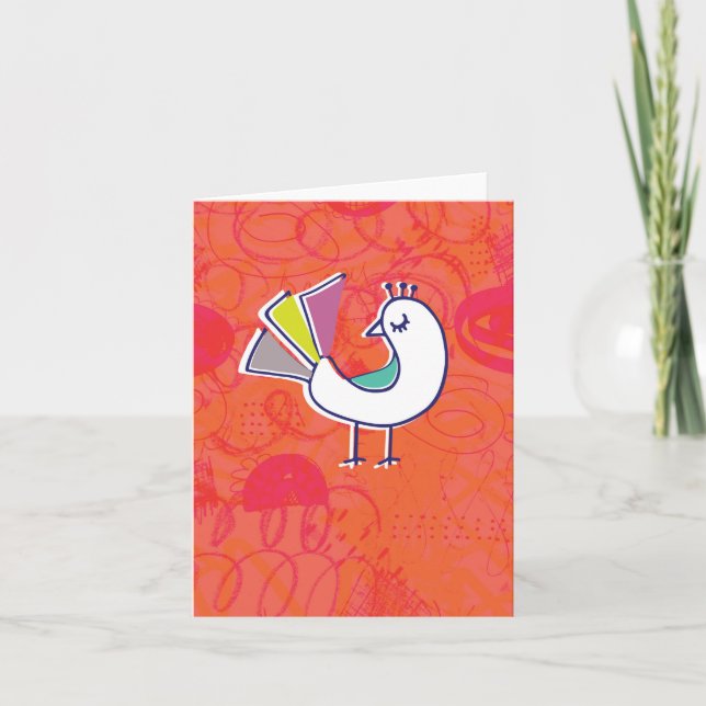 Tarjeta Doodle Bird Notecard (Anverso)