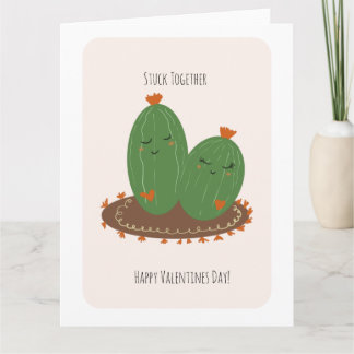 Tarjeta Doodle de Cactus Día de San Valentín 