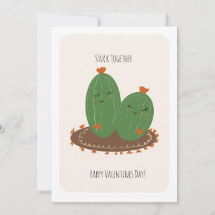 Tarjeta Doodle de Cactus Día de San Valentín 